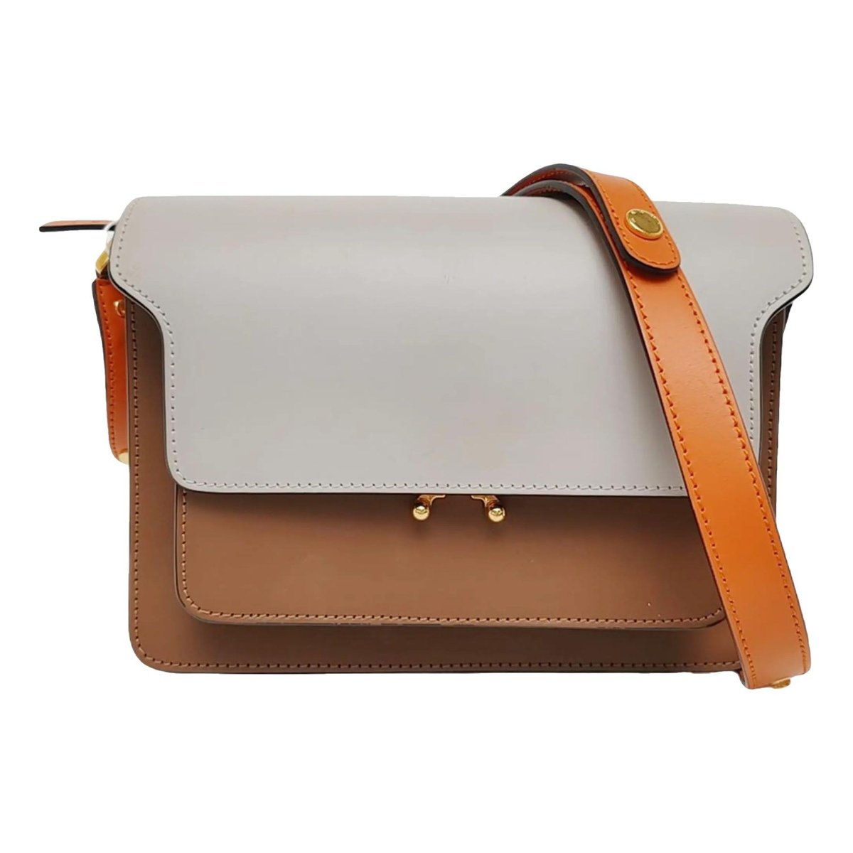 Trunk leather crossbody bag