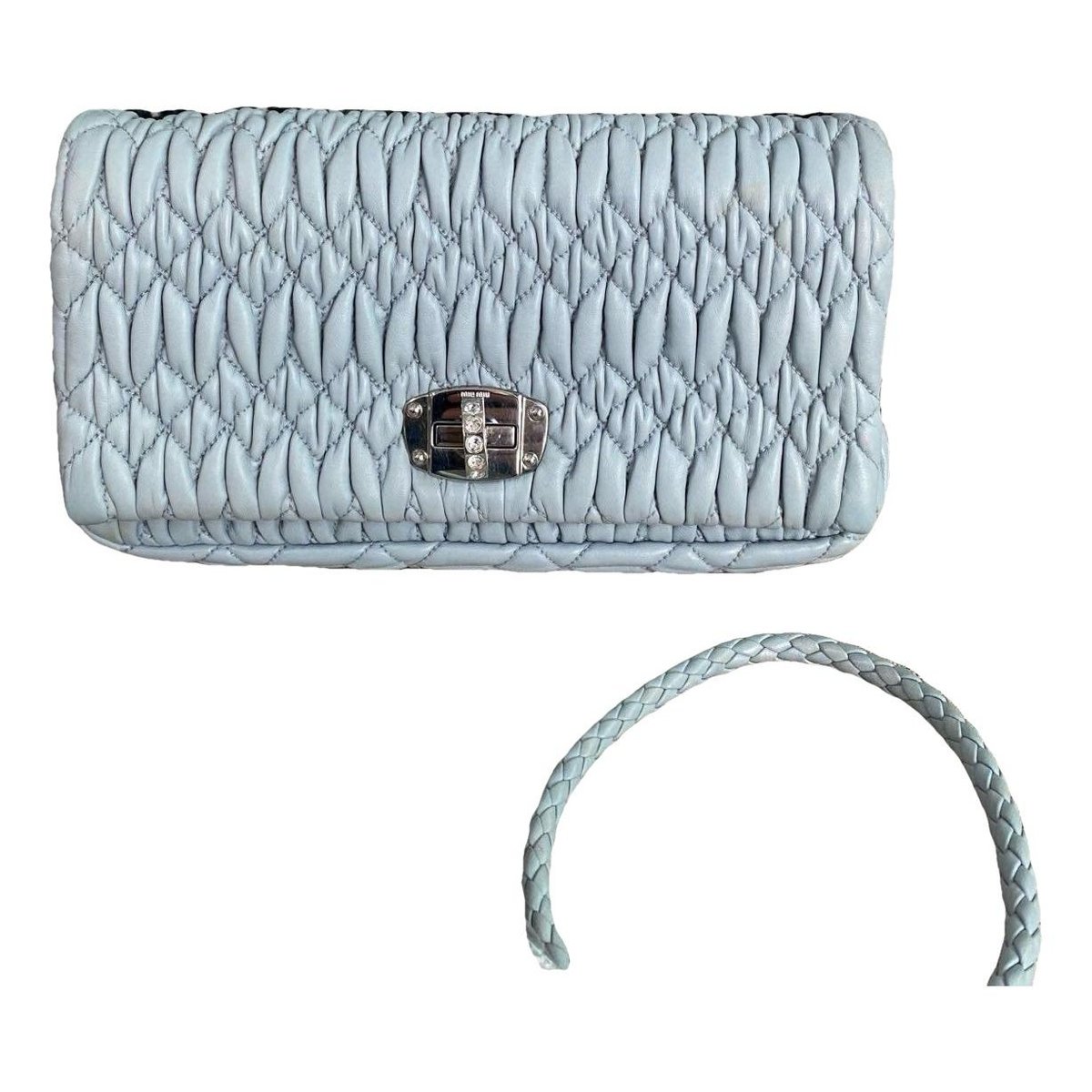 Miu Crystal leather handbag