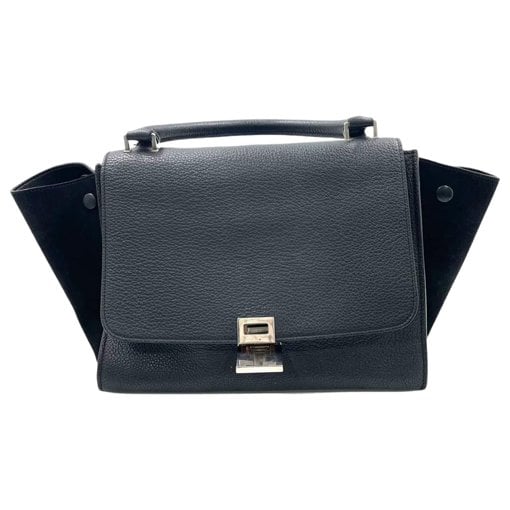 Trapèze leather handbag