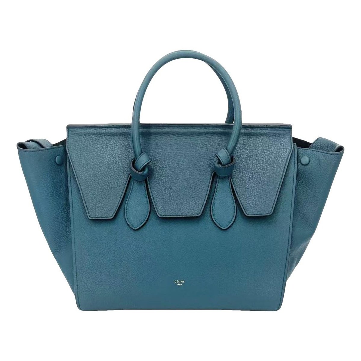 Tie leather handbag