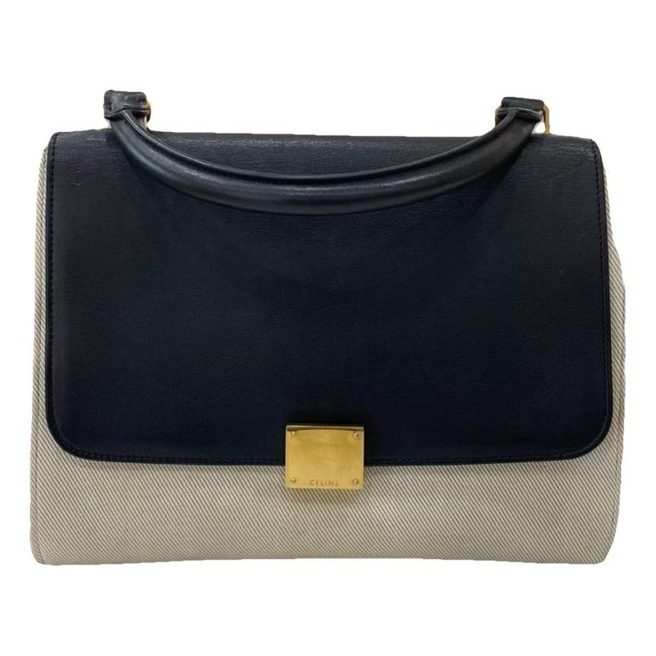Trapèze leather handbag