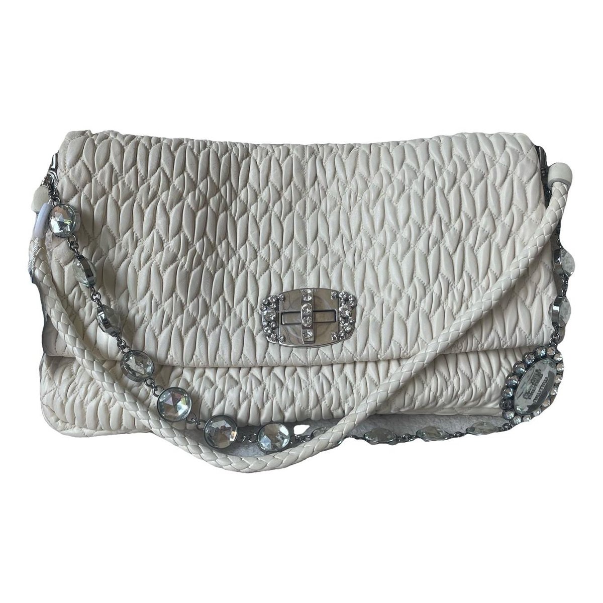 Miu Crystal leather handbag