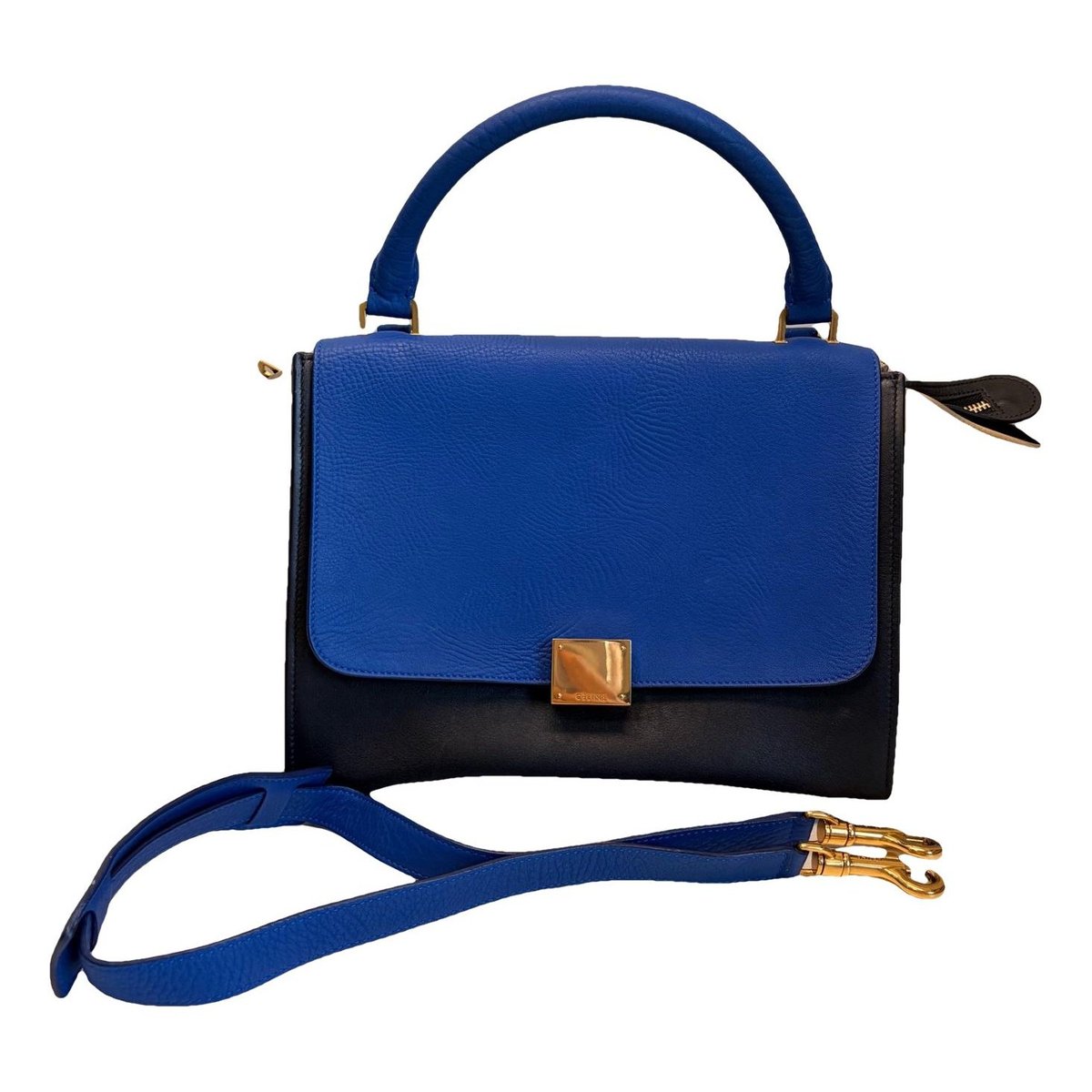 Trapèze leather handbag
