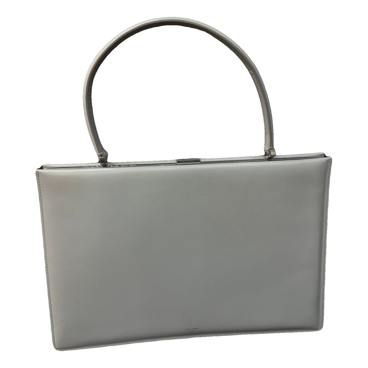 Clasp leather handbag