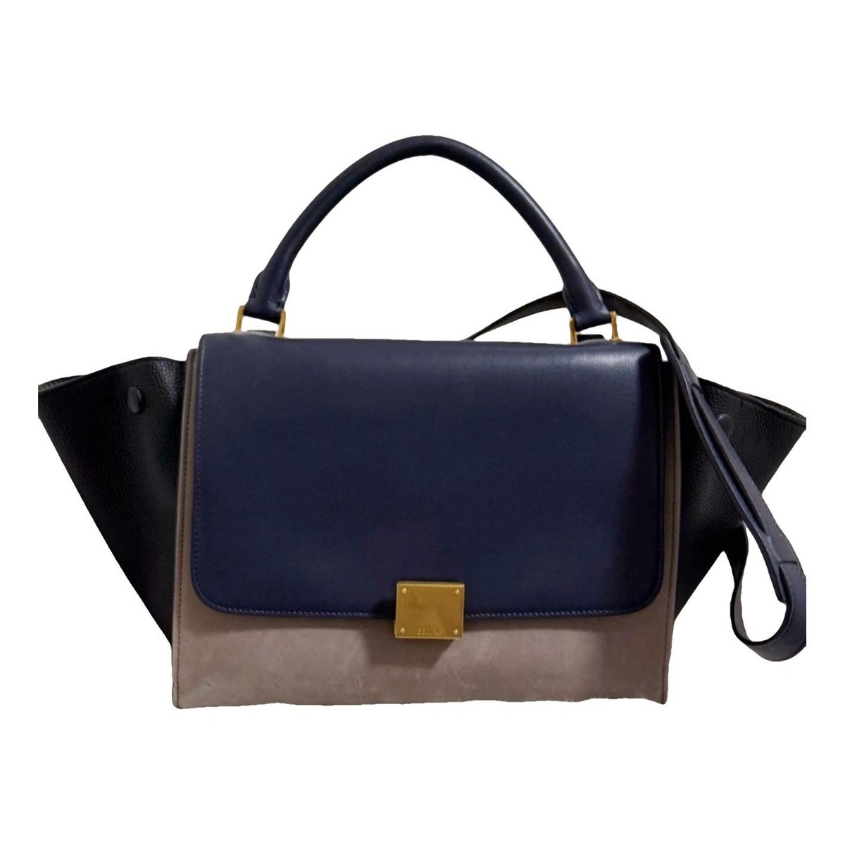 Trapèze leather handbag