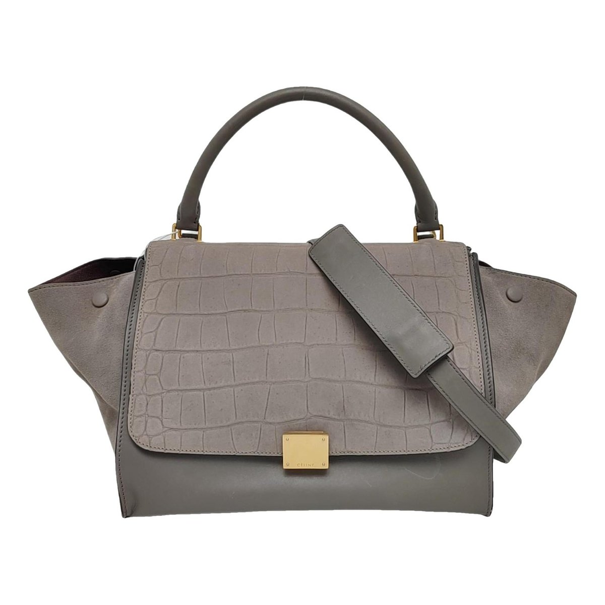 Trapèze leather handbag
