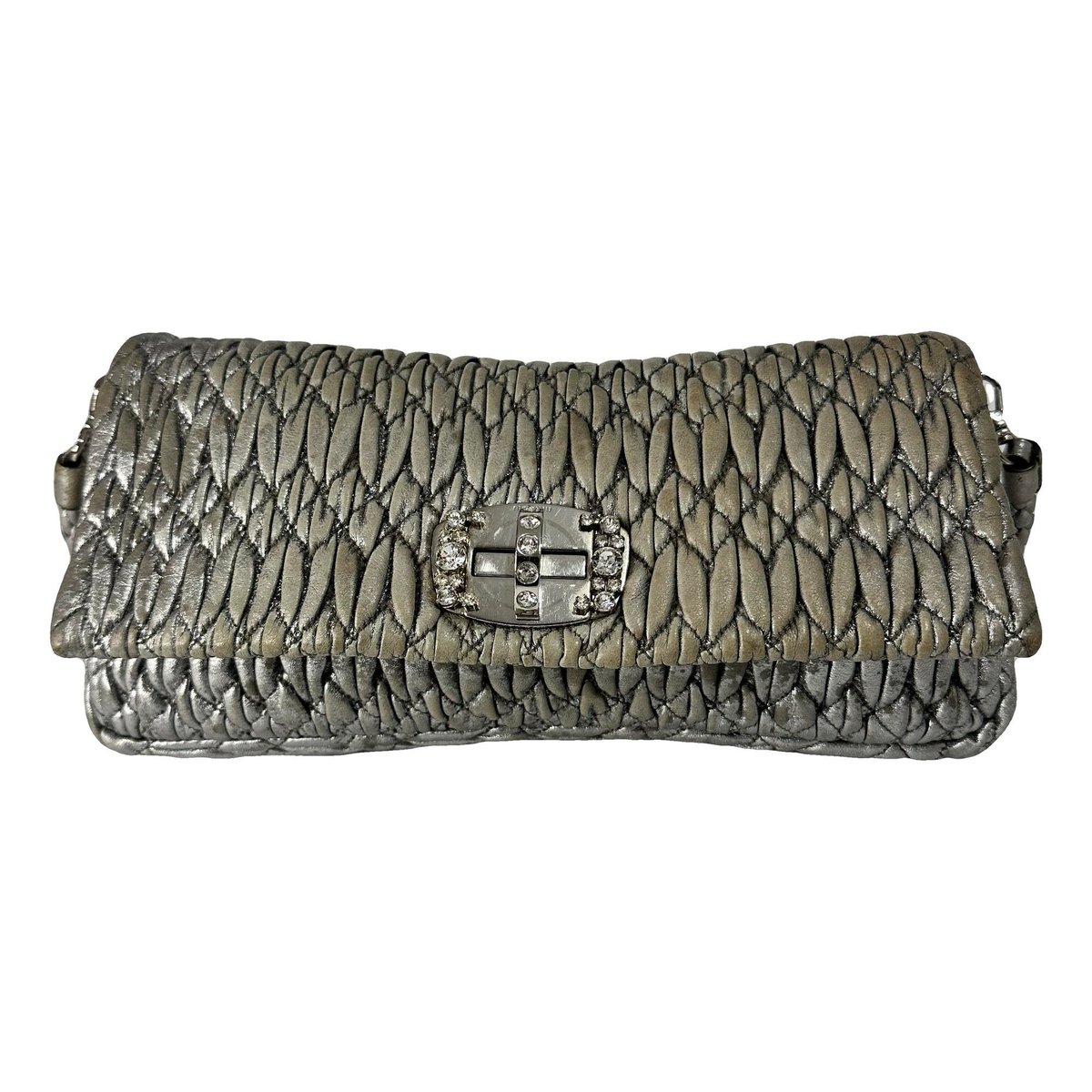 Miu Crystal leather handbag