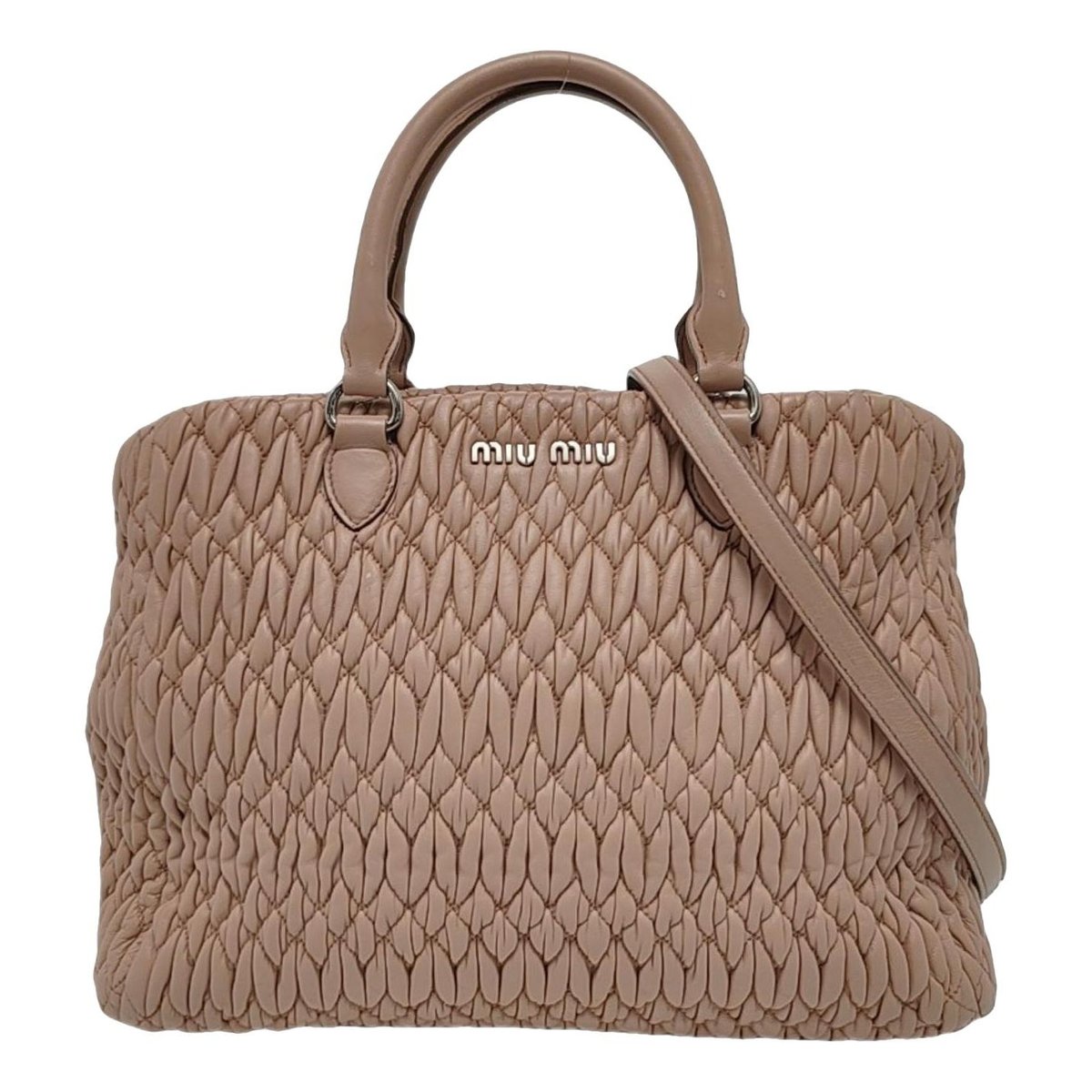 Miu Crystal leather handbag