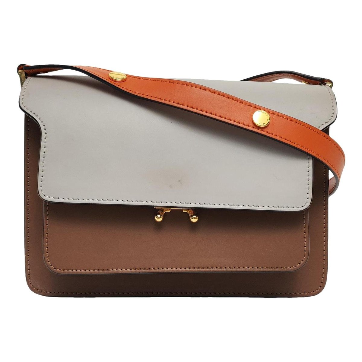 Trunk leather crossbody bag