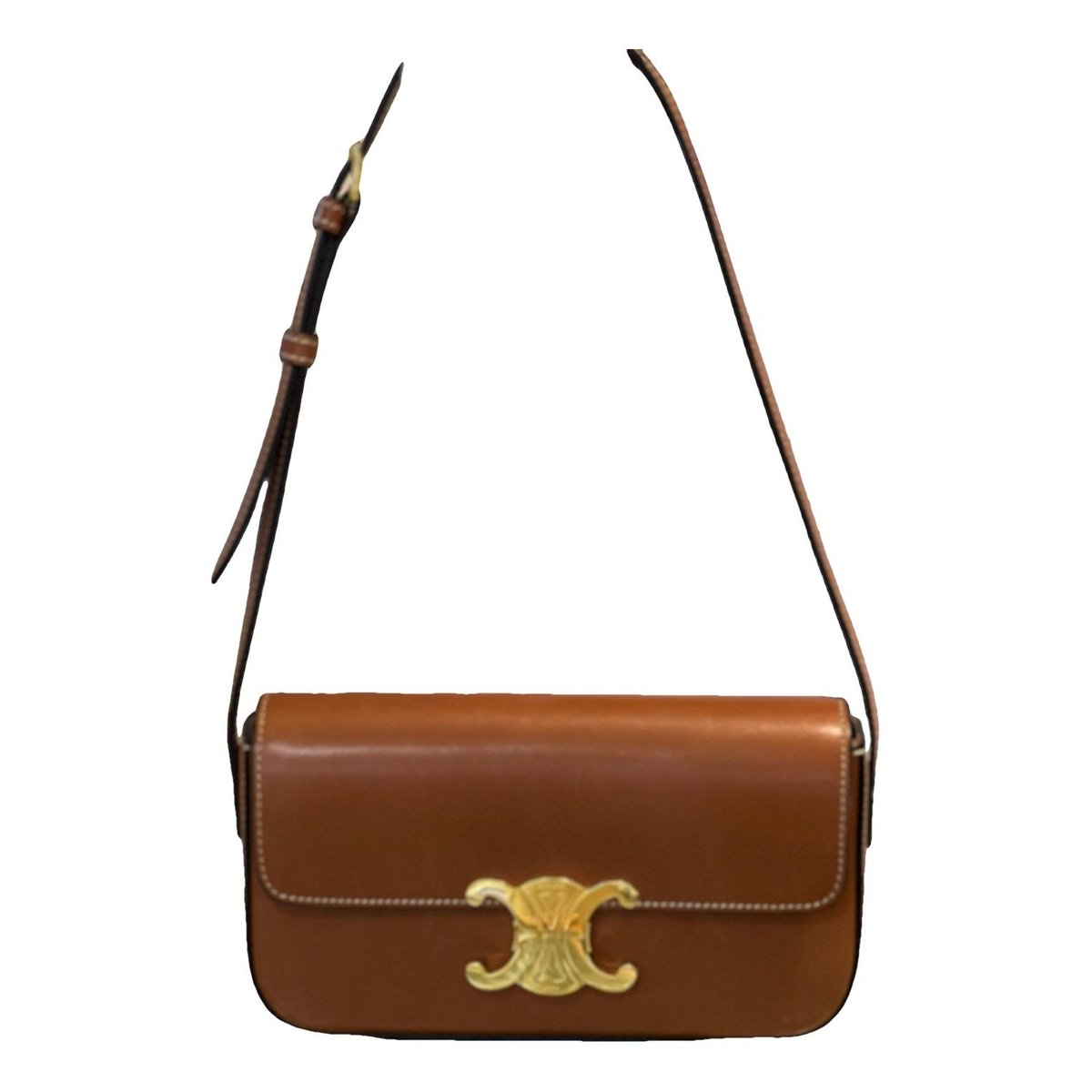 Triomphe chain leather handbag
