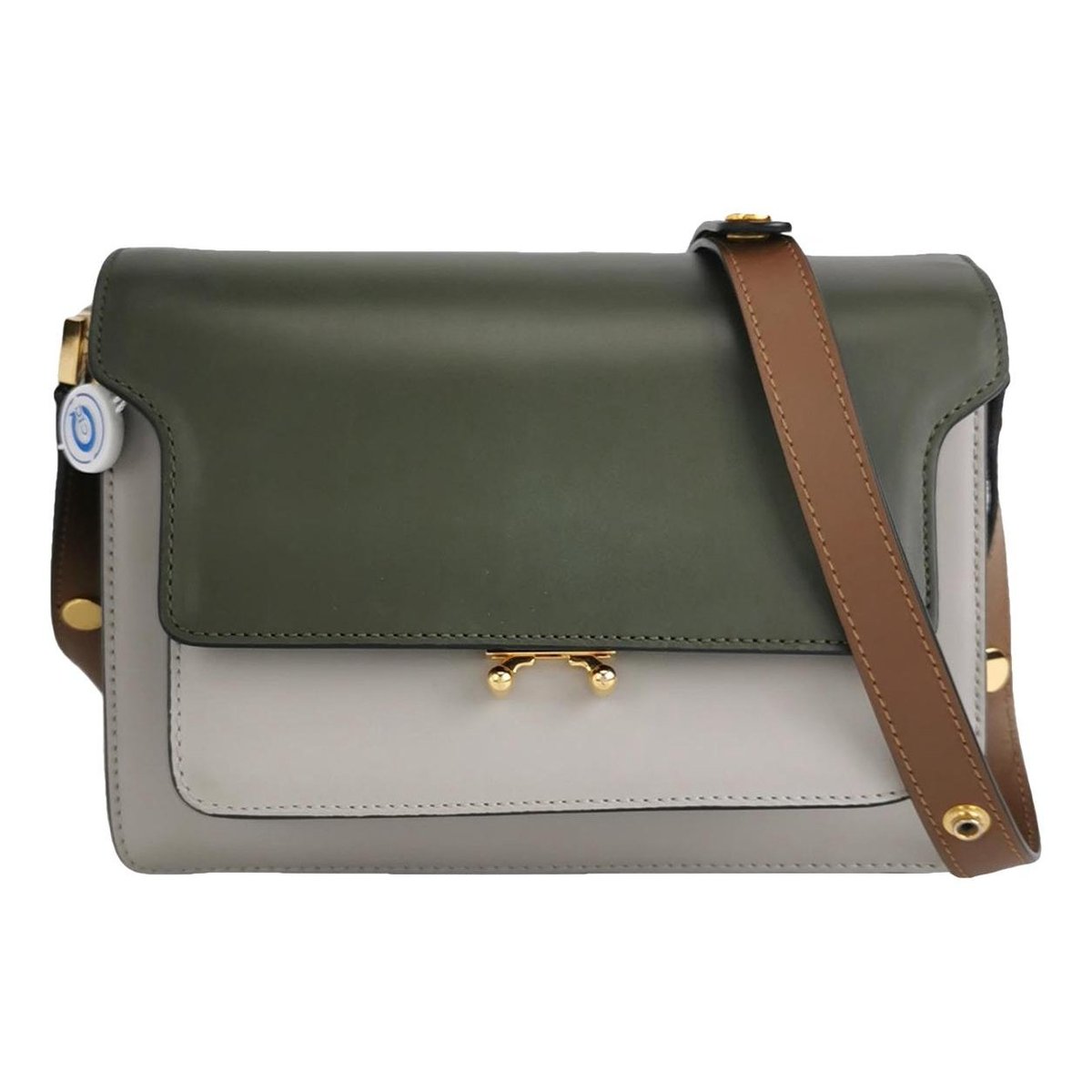 Trunk leather crossbody bag