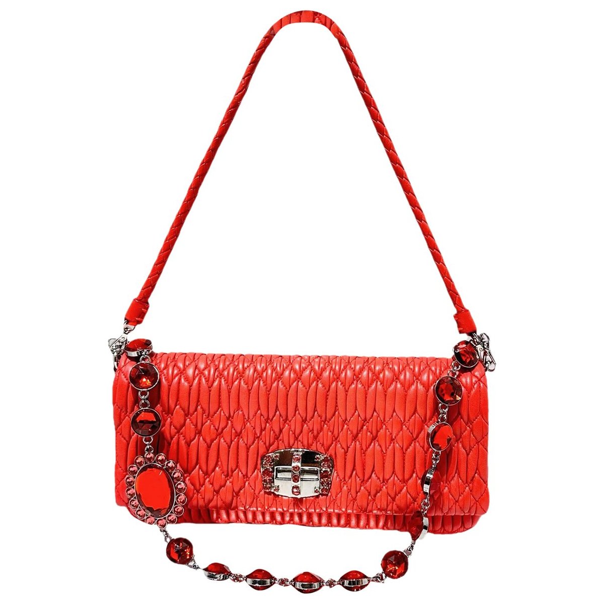 Miu Crystal leather handbag