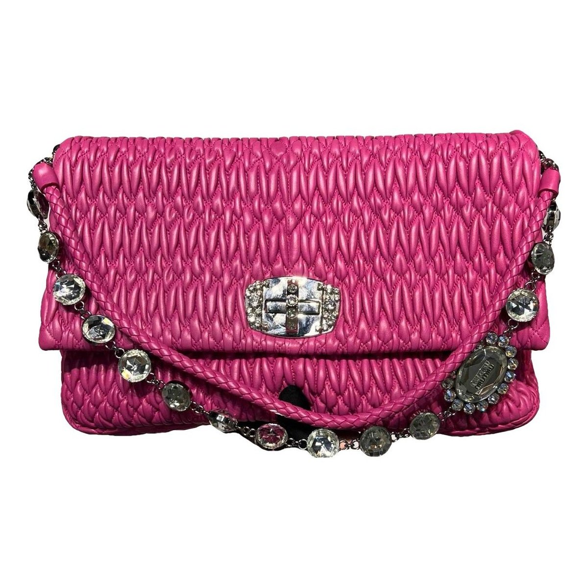 Miu Crystal leather handbag