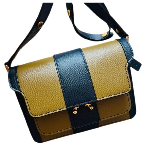 Trunk leather crossbody bag