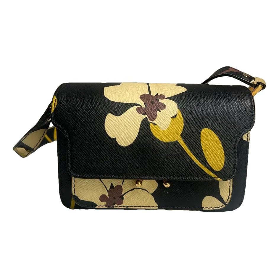 Trunk leather crossbody bag