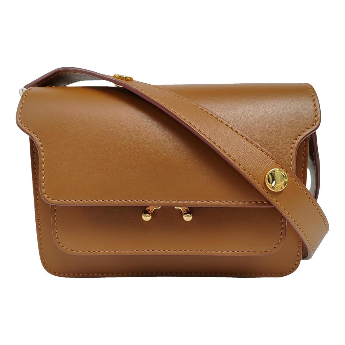 Trunk leather crossbody bag