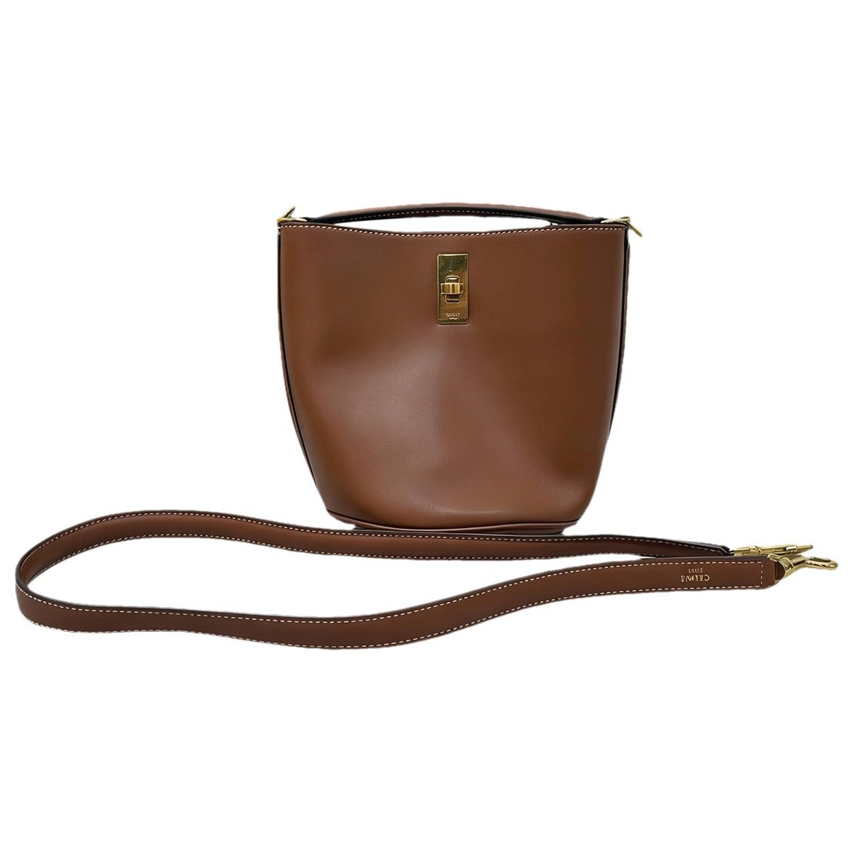 Clasp Bucket leather crossbody bag