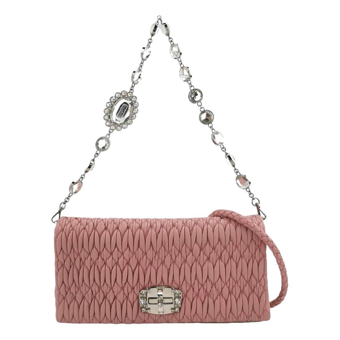Miu Crystal leather handbag