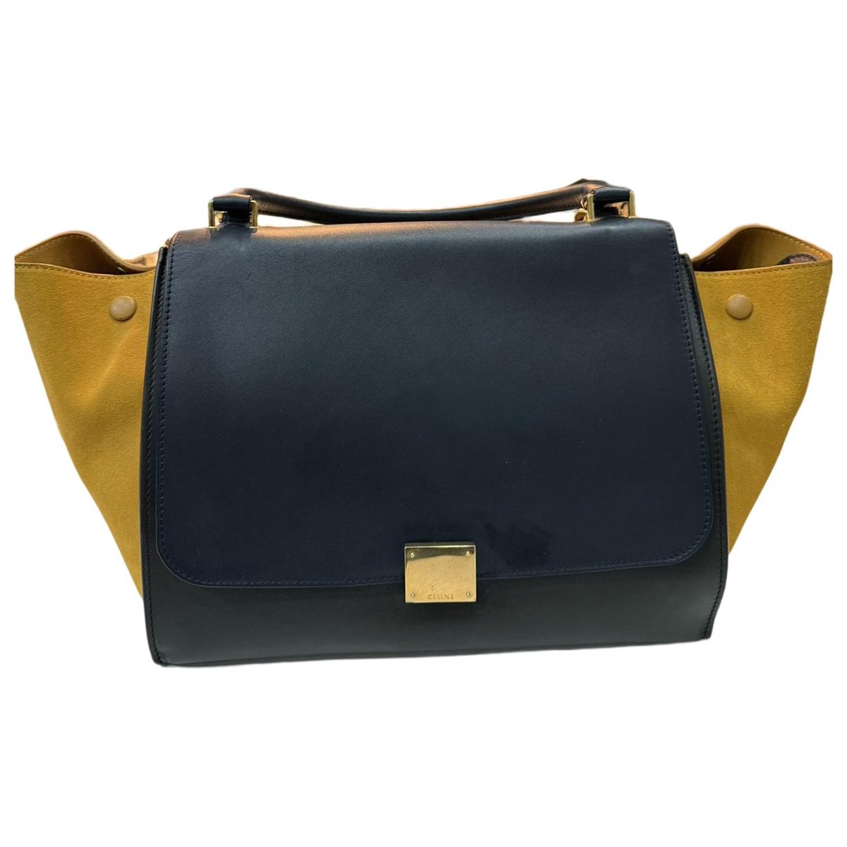 Trapèze leather handbag