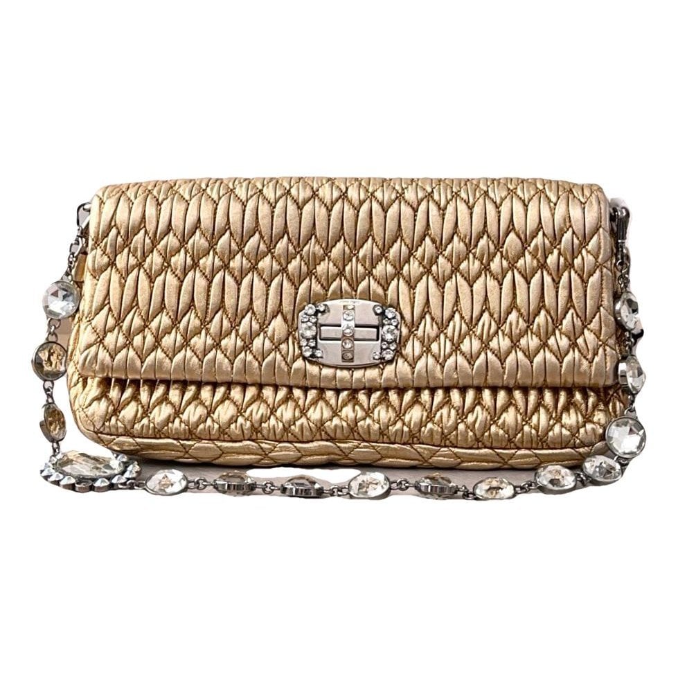 Miu Crystal leather handbag