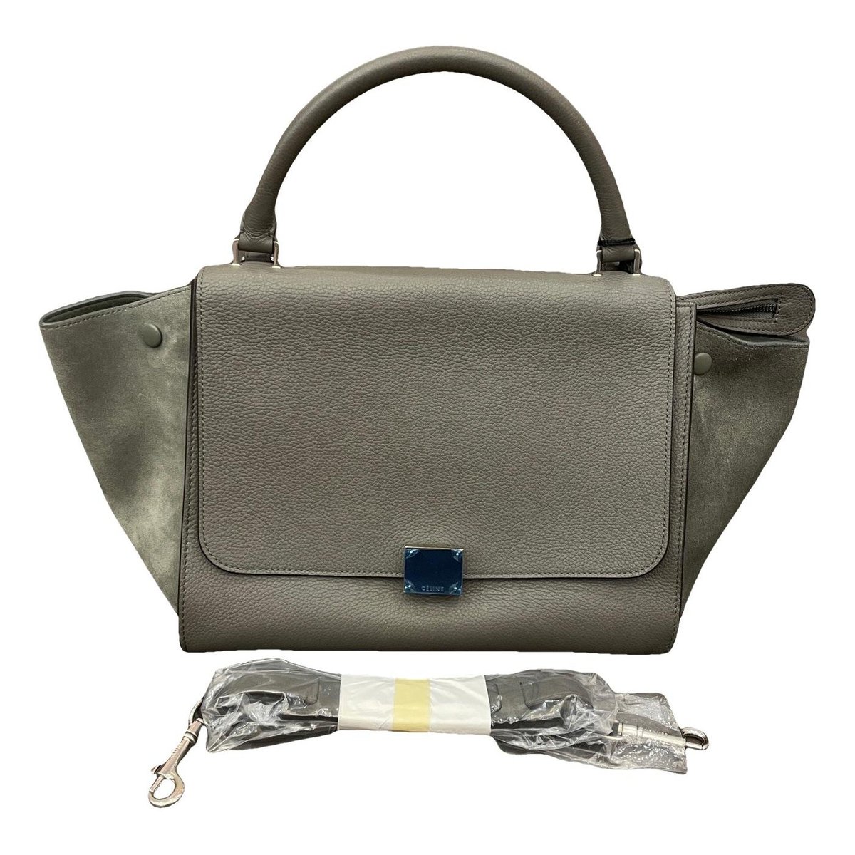 Trapèze leather handbag