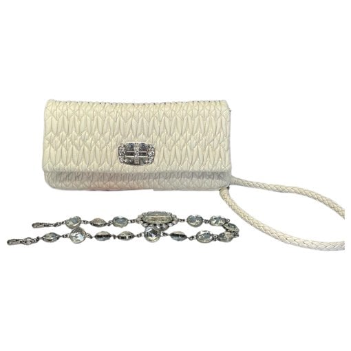 Miu Crystal leather handbag