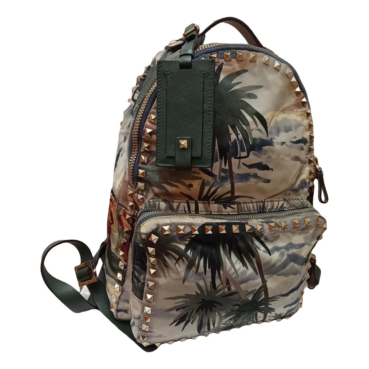 Rockstud leather backpack