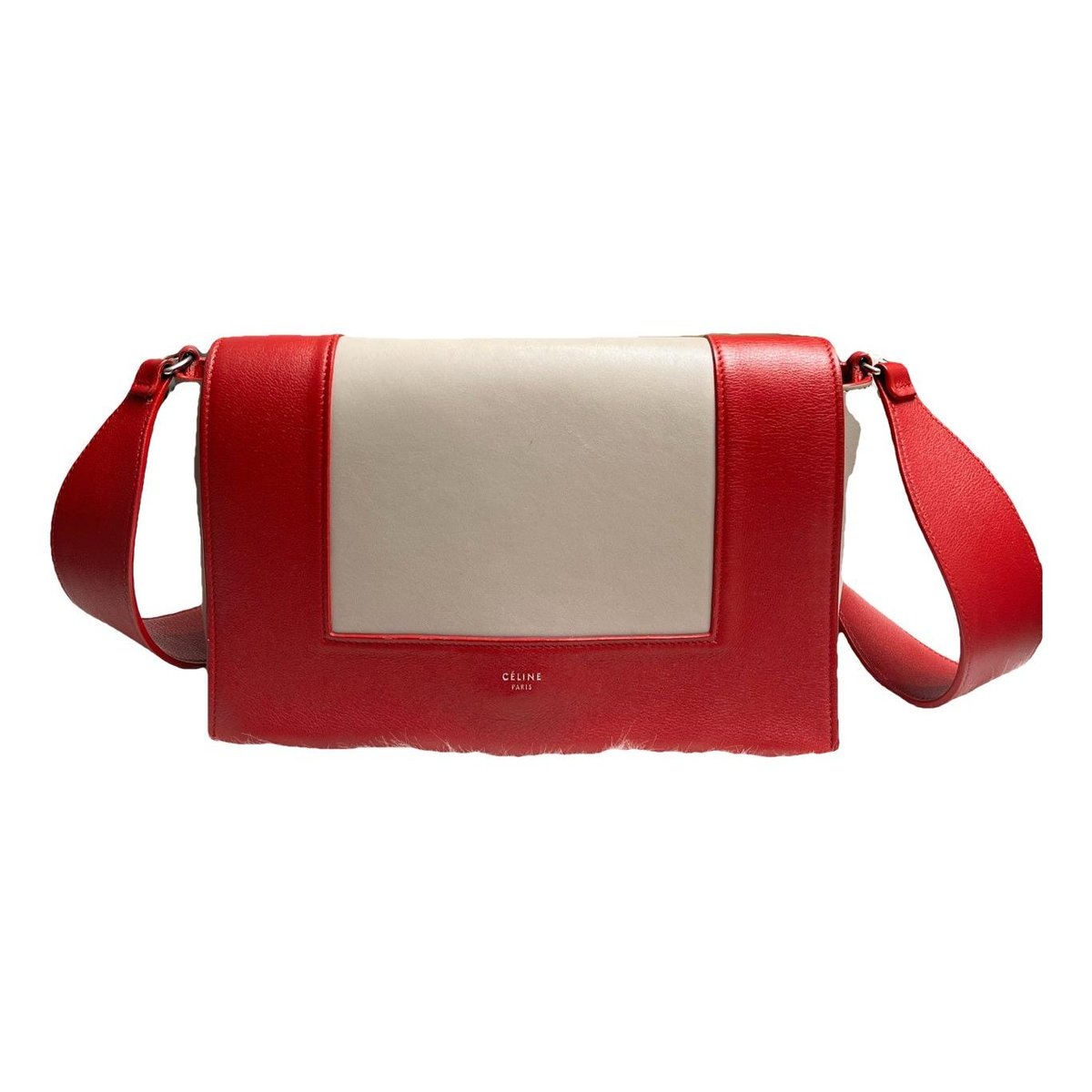 Frame leather handbag
