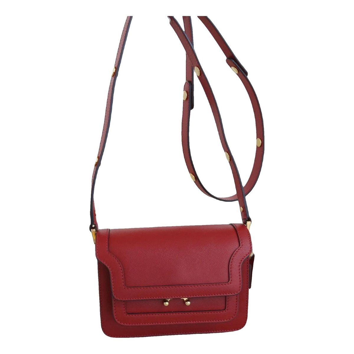 Trunk leather crossbody bag