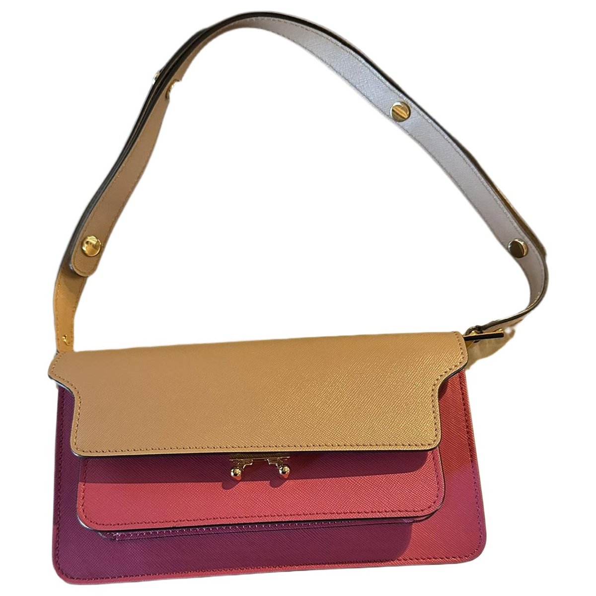 Trunk leather crossbody bag