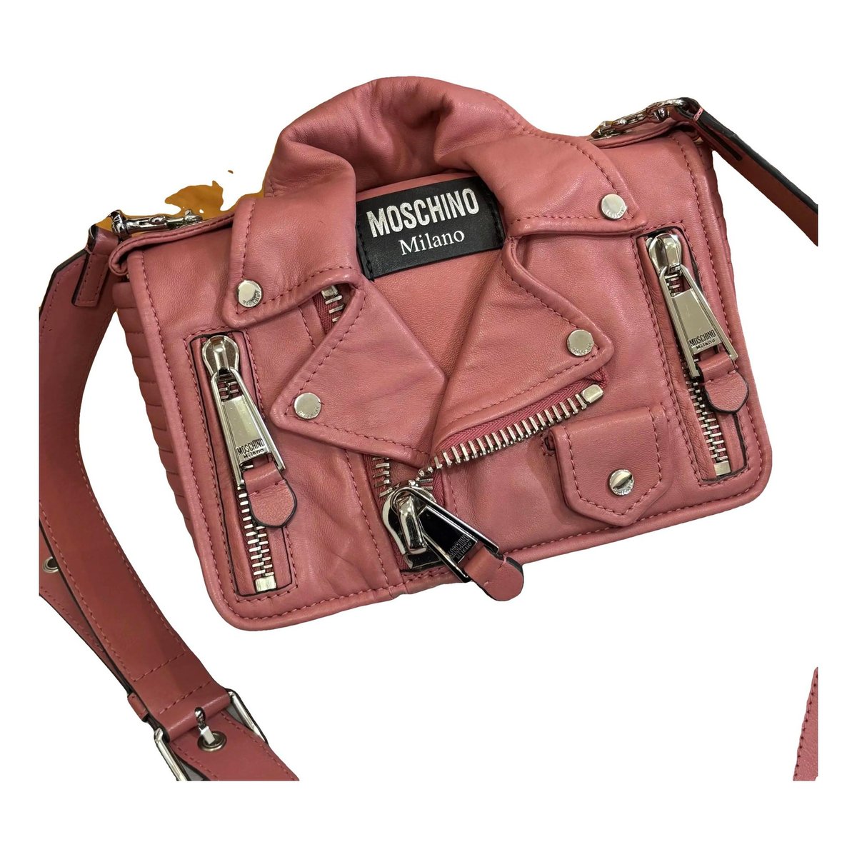 Biker leather crossbody bag