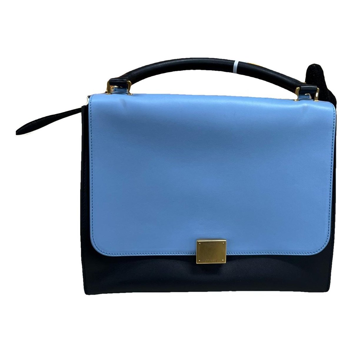 Trapèze leather handbag