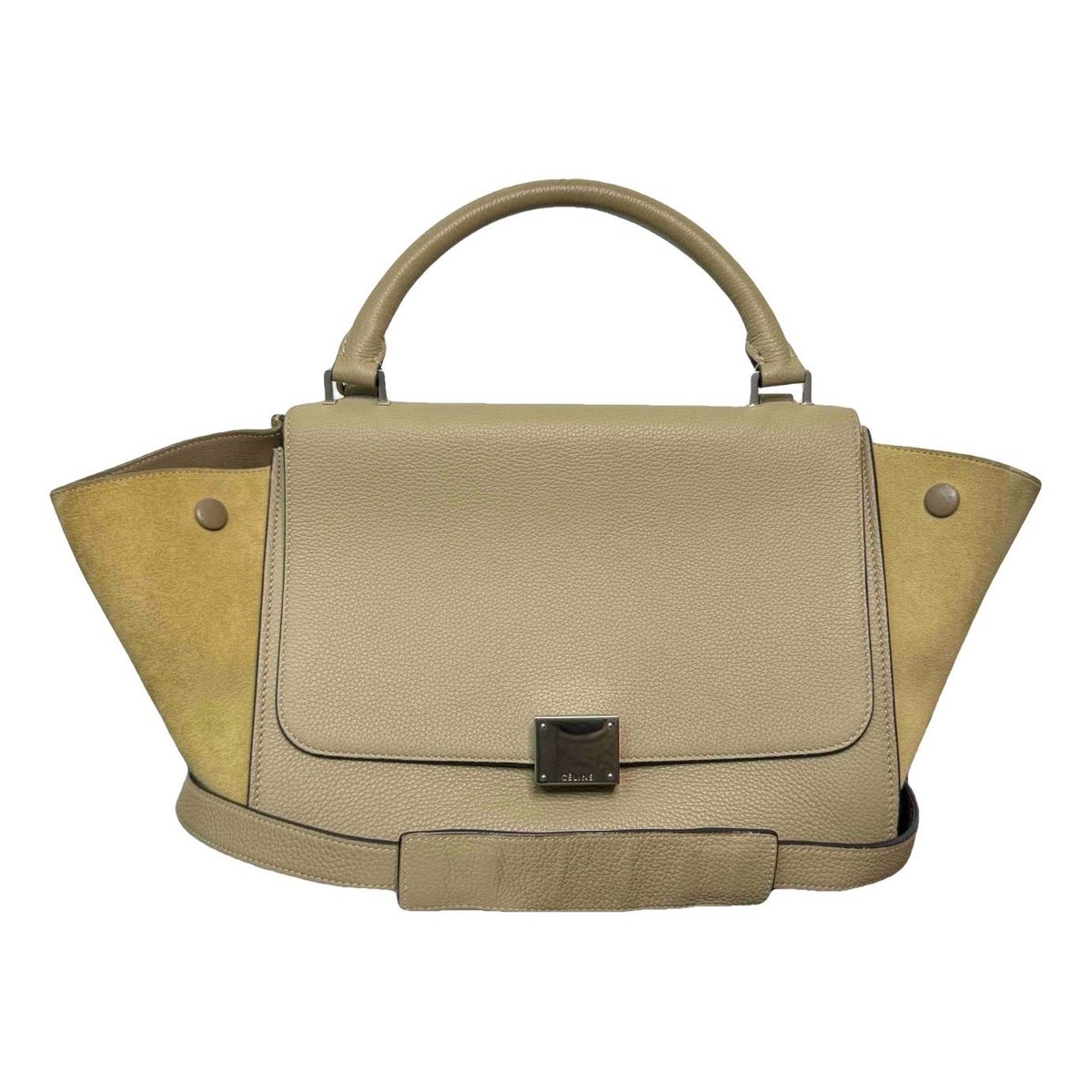 Trapèze leather handbag