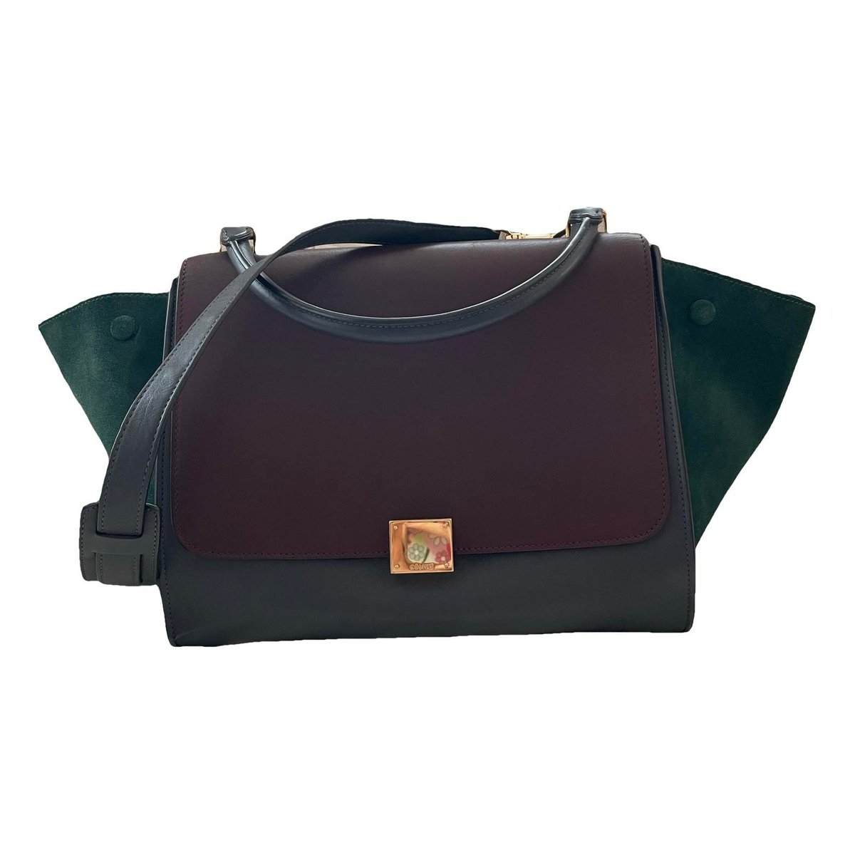Trapèze leather handbag