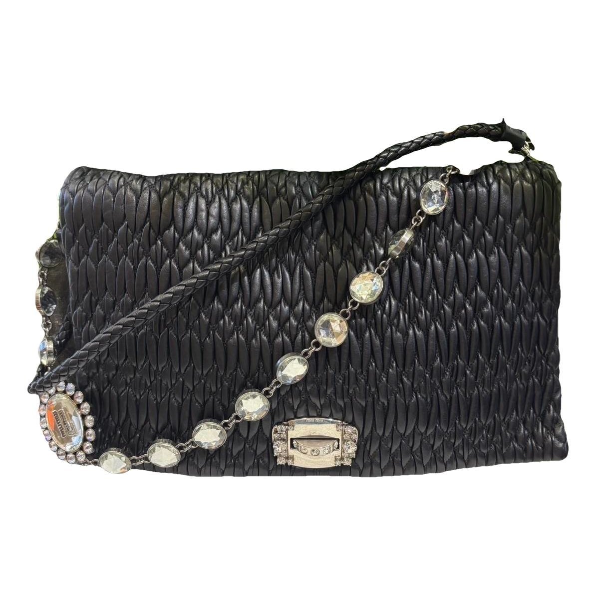 Miu Crystal leather handbag