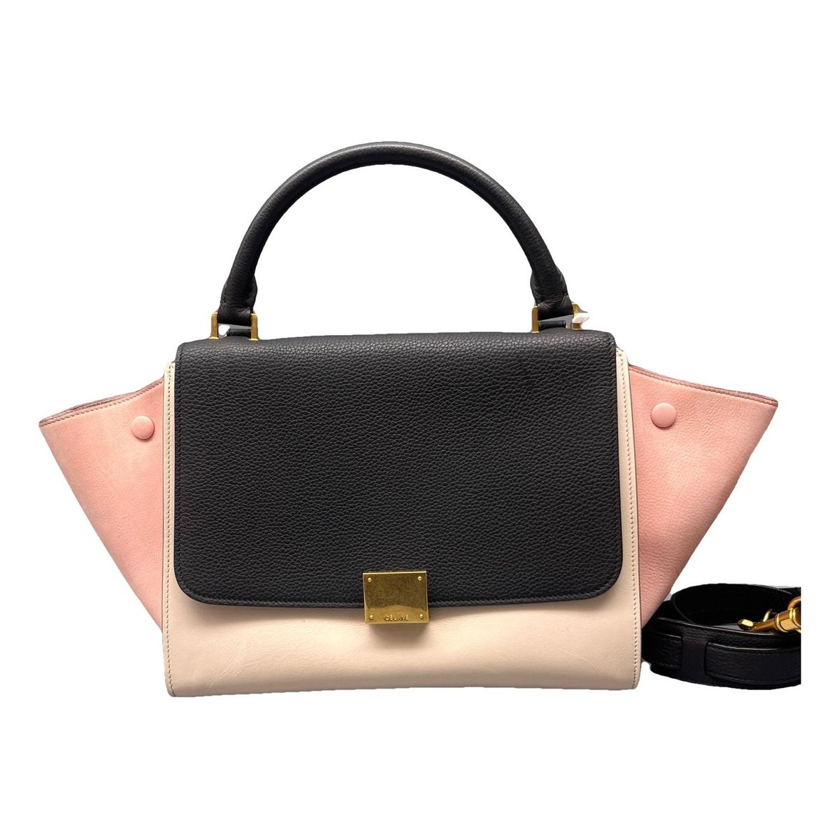 Trapèze leather handbag