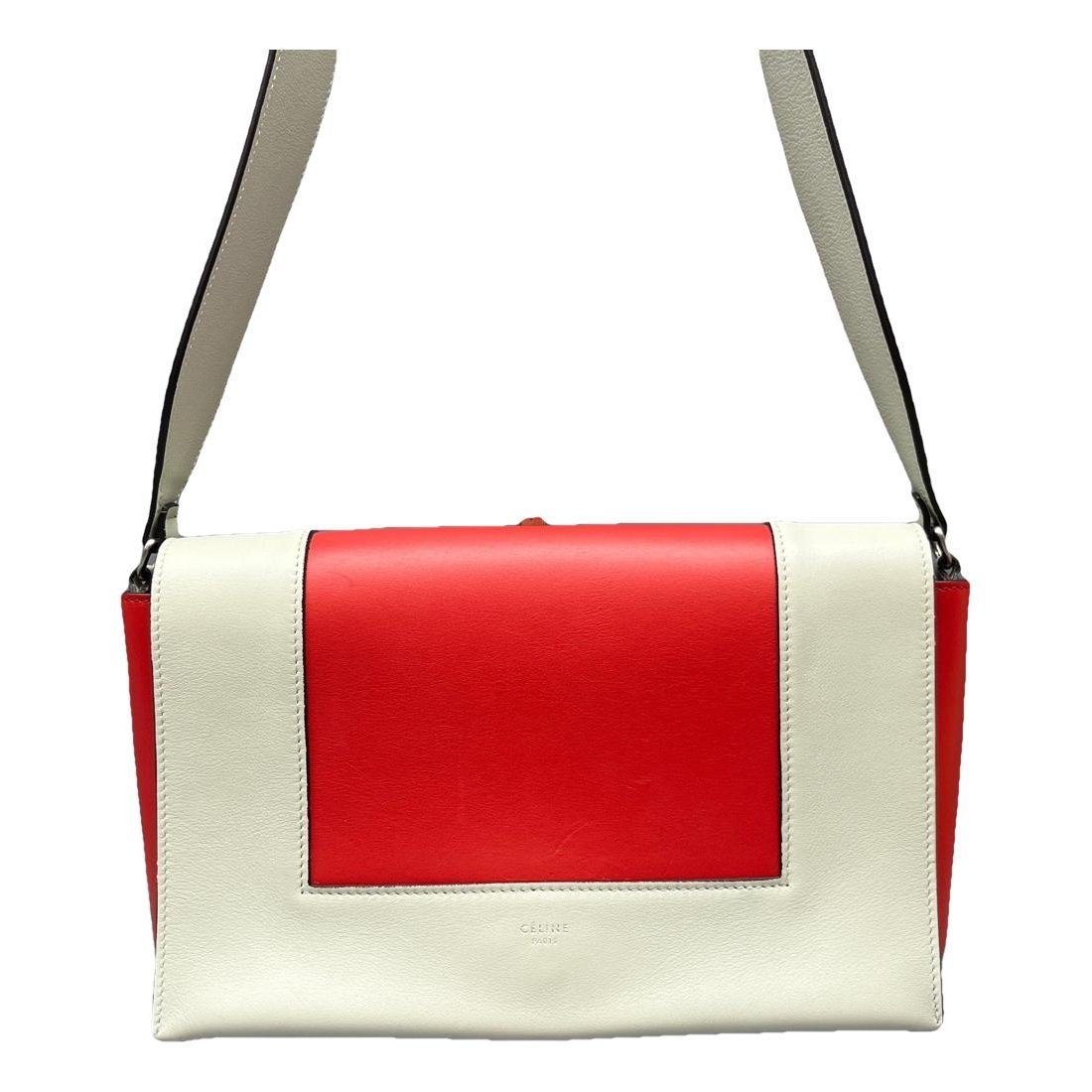 Frame leather handbag