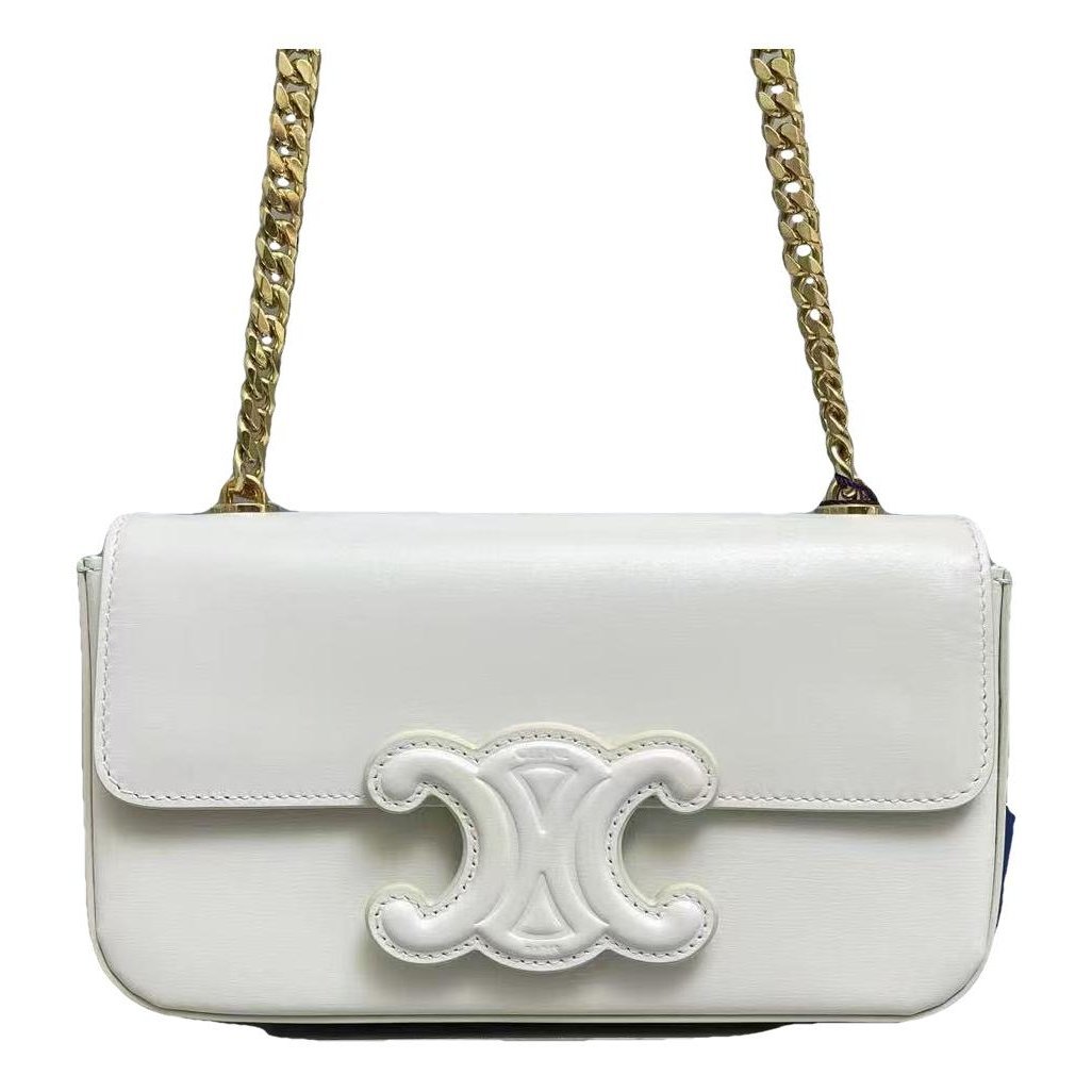 Triomphe chain leather handbag