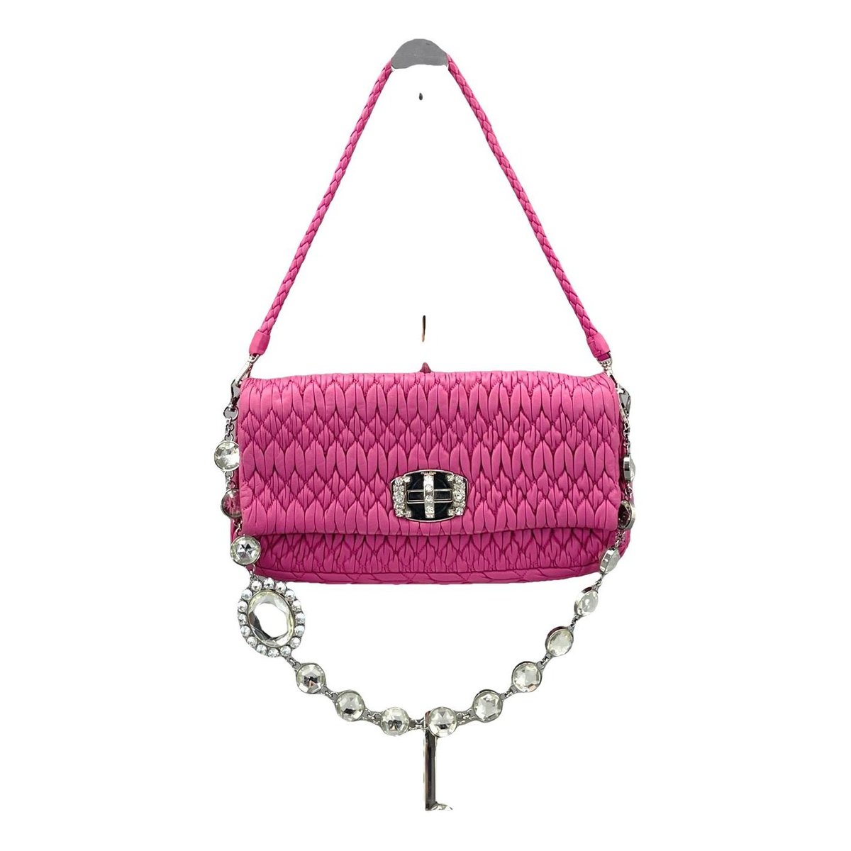 Miu Crystal leather handbag