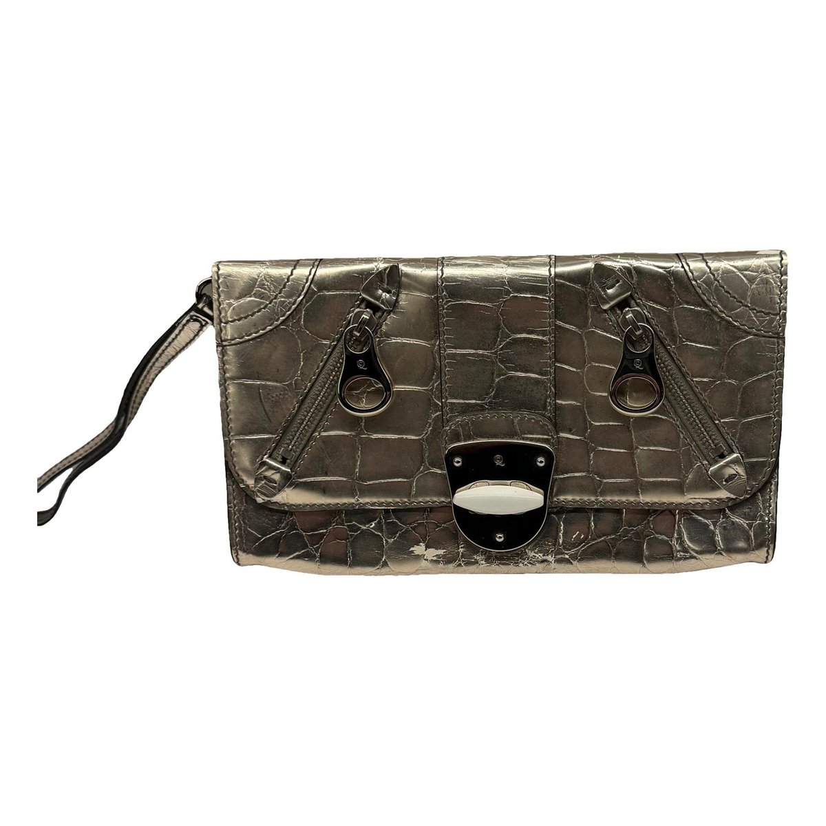 Leather clutch bag