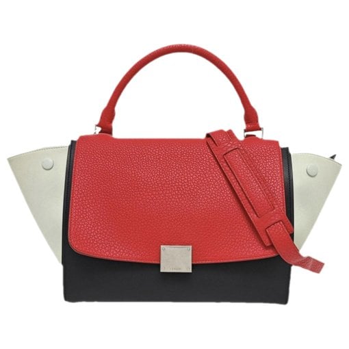 Trapèze leather handbag