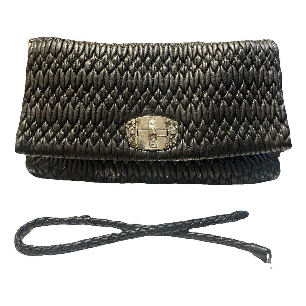 Miu Crystal leather handbag