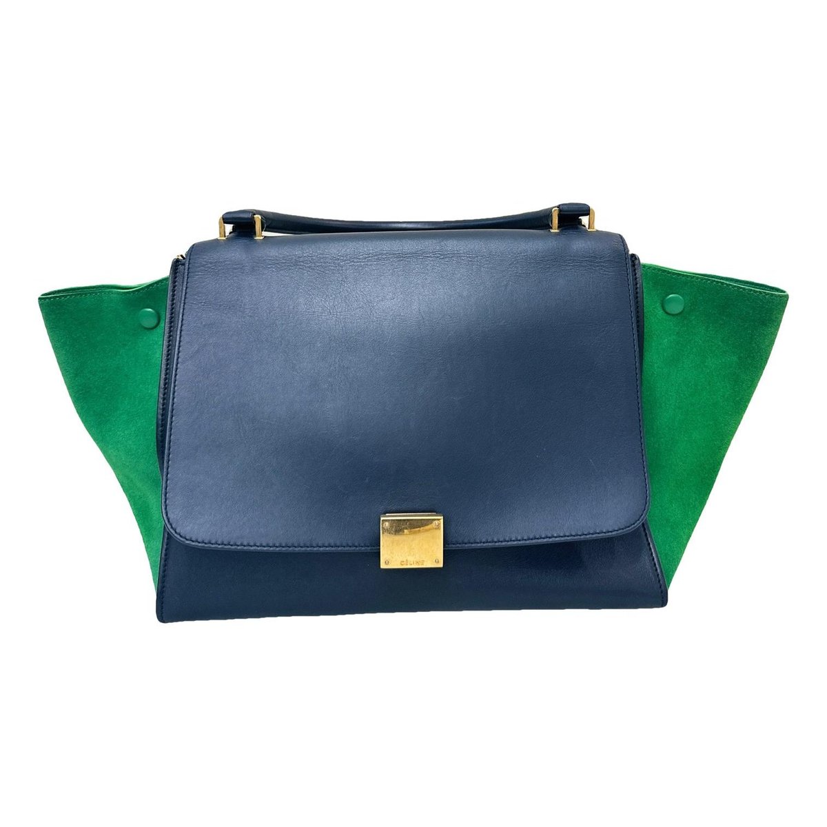Trapèze leather handbag