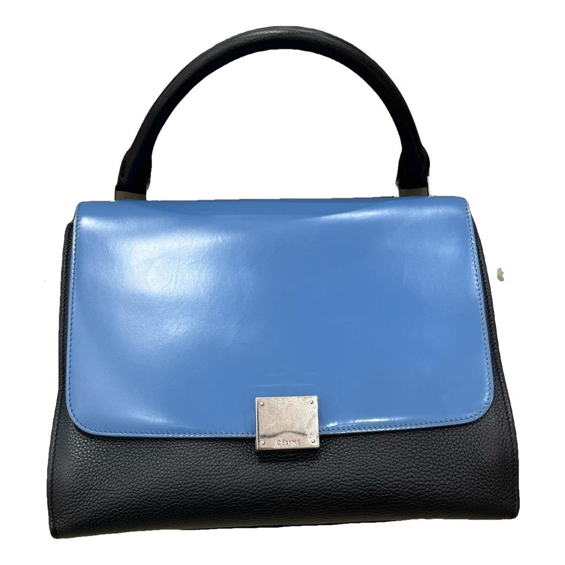 Trapèze leather handbag