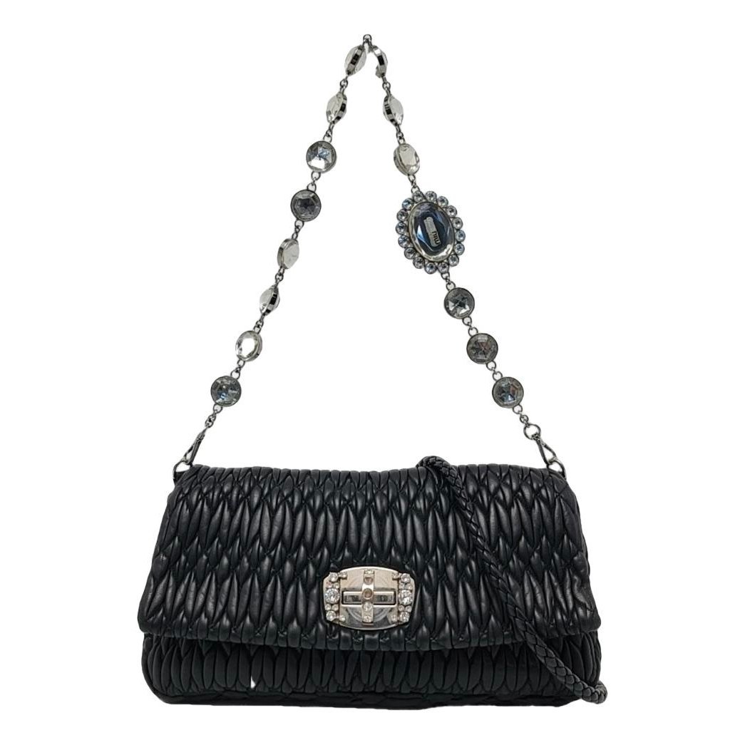 Miu Crystal leather handbag