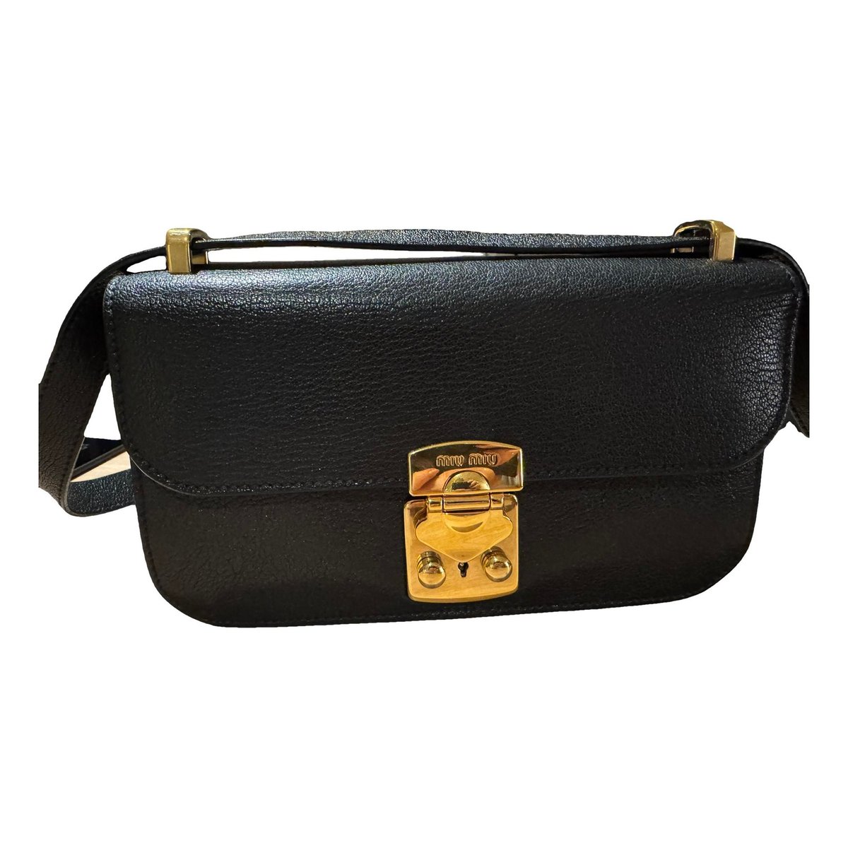 Madras leather crossbody bag