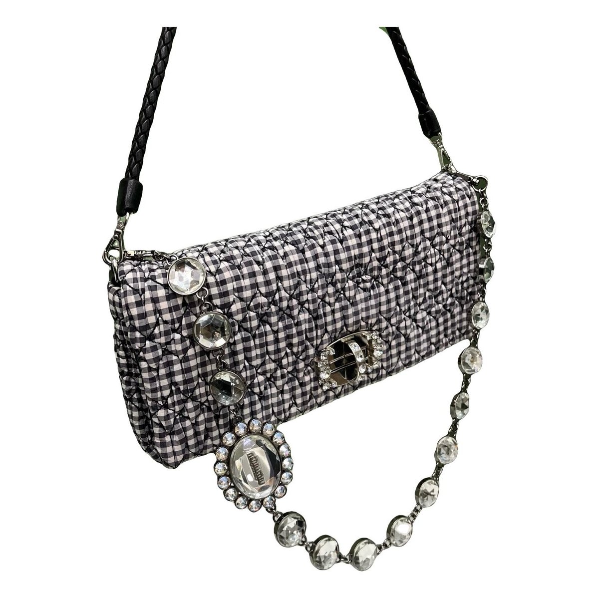 Miu Crystal cloth handbag