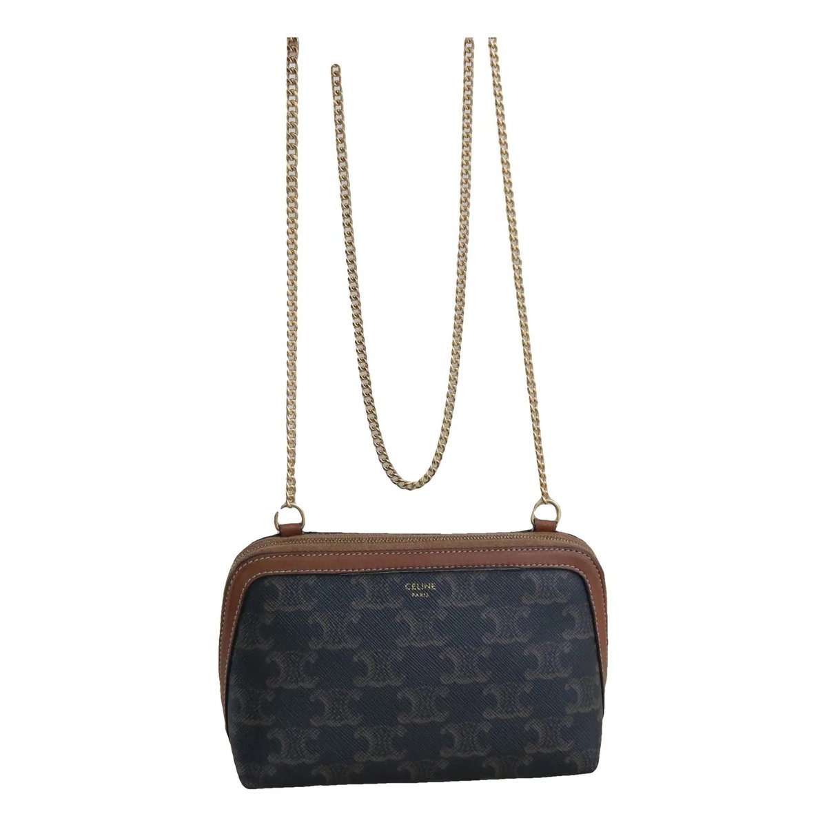 Triomphe chain leather crossbody bag