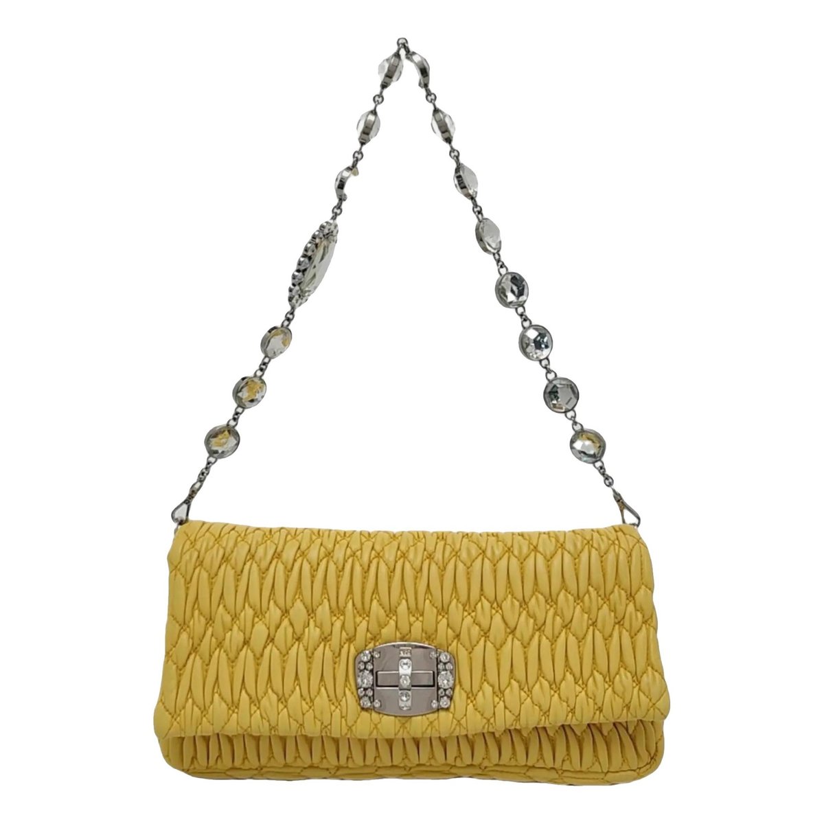 Miu Crystal leather handbag