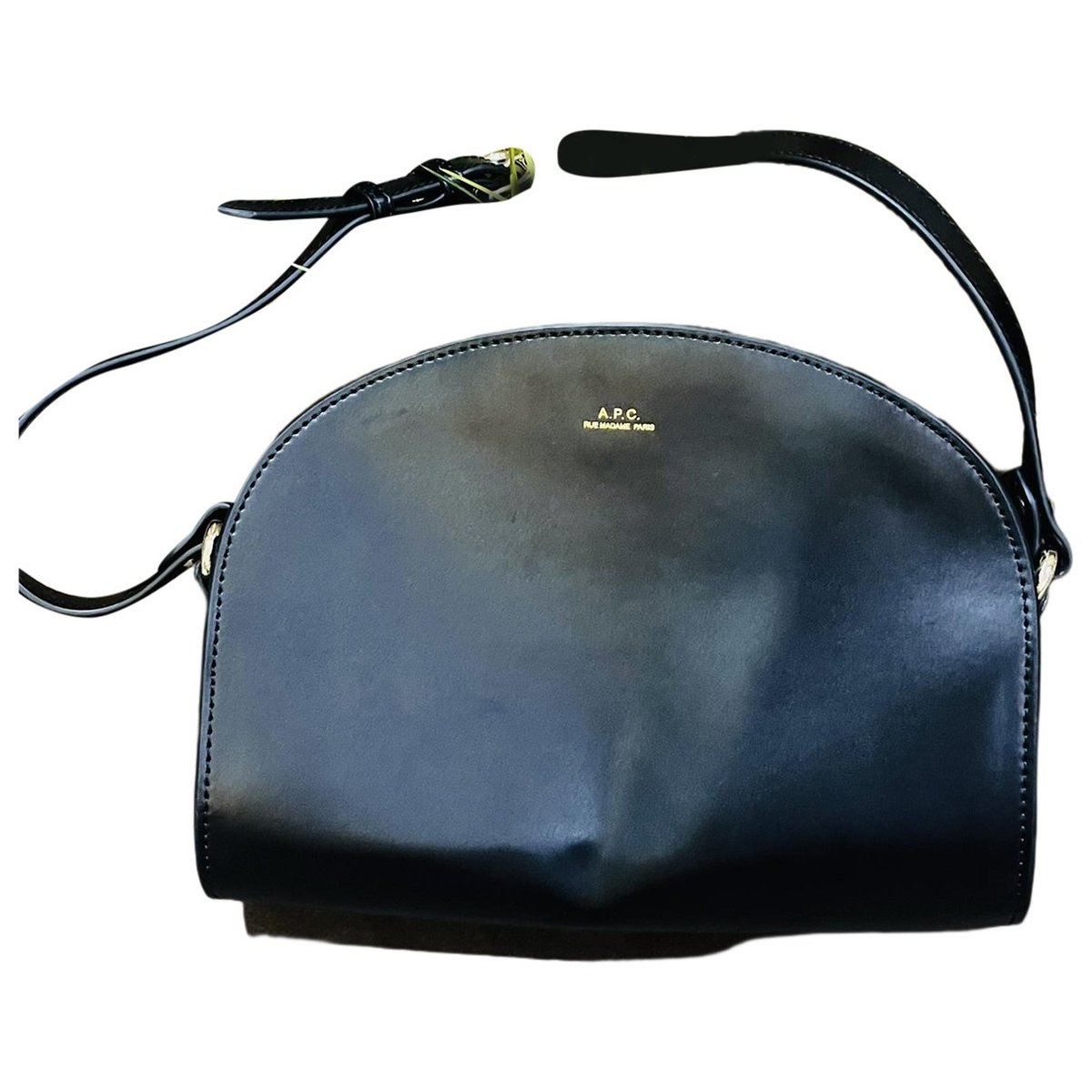 Demi-lune leather handbag